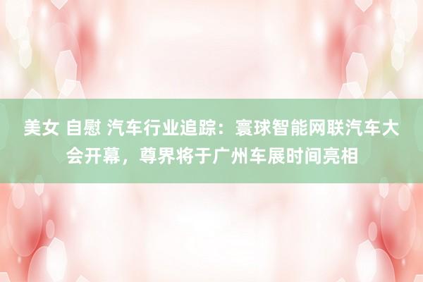 美女 自慰 汽车行业追踪:寰球智能网联汽车大会开幕,尊界将于广州车展时间亮相