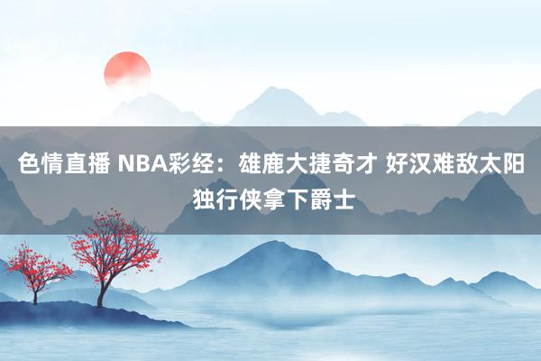 色情直播 NBA彩经：雄鹿大捷奇才 好汉难敌太阳 独行侠拿下爵士