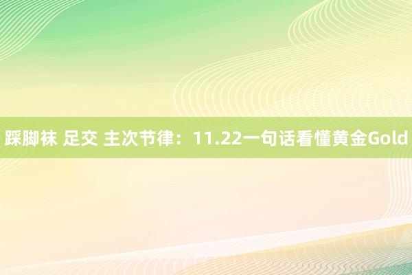 踩脚袜 足交 主次节律：11.22一句话看懂黄金Gold