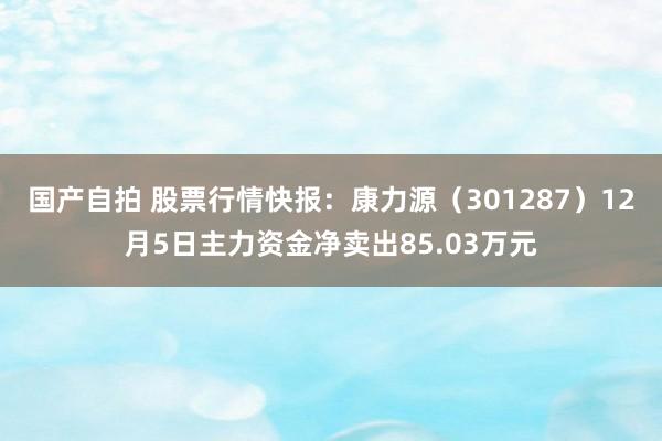 国产自拍 股票行情快报：康力源（301287）12月5日主力资金净卖出85.03万元