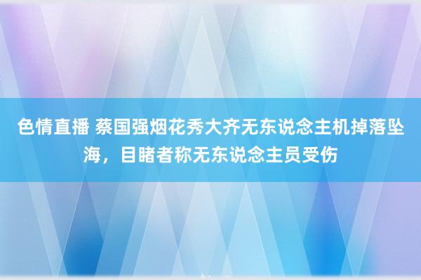 色情直播 蔡国强烟花秀大齐无东说念主机掉落坠海，目睹者称无东说念主员受伤