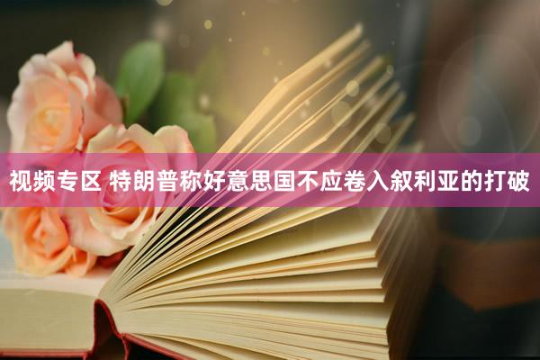 视频专区 特朗普称好意思国不应卷入叙利亚的打破
