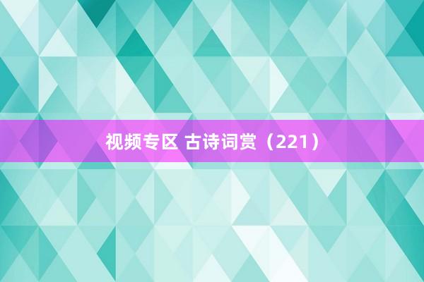 视频专区 古诗词赏(221)