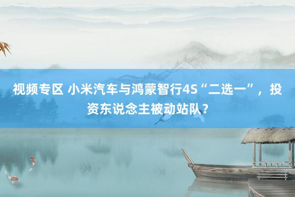 视频专区 小米汽车与鸿蒙智行4S“二选一”，投资东说念主被动站队？
