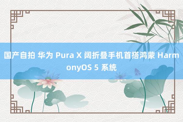 国产自拍 华为 Pura X 阔折叠手机首搭鸿蒙 HarmonyOS 5 系统