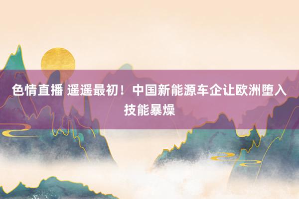 色情直播 遥遥最初！中国新能源车企让欧洲堕入技能暴燥