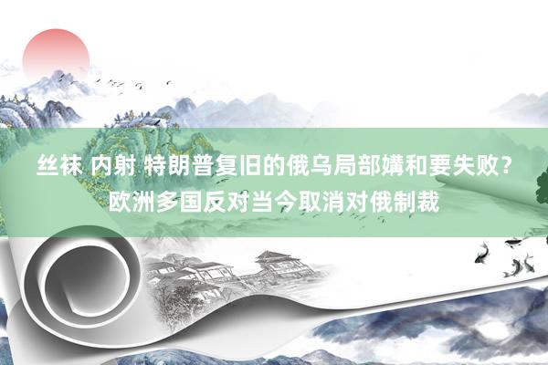 丝袜 内射 特朗普复旧的俄乌局部媾和要失败？欧洲多国反对当今取消对俄制裁
