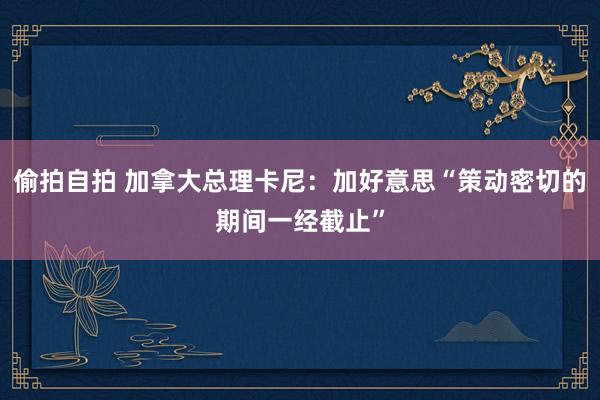 偷拍自拍 加拿大总理卡尼：加好意思“策动密切的期间一经截止”