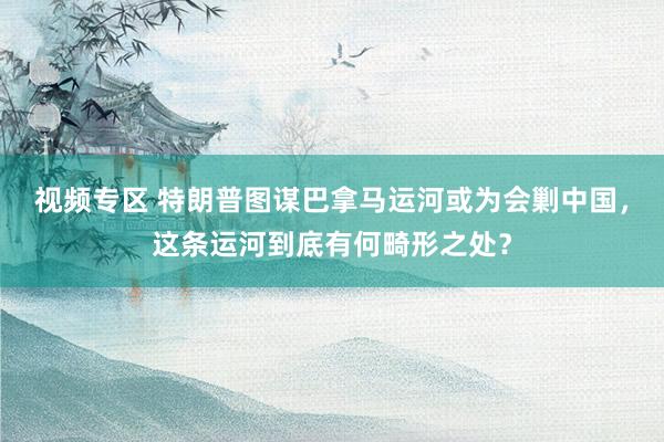 视频专区 特朗普图谋巴拿马运河或为会剿中国，这条运河到底有何畸形之处？