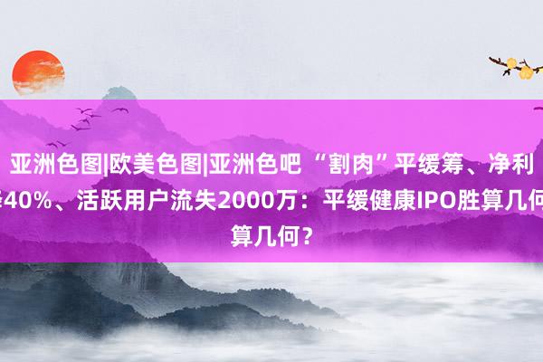 亚洲色图|欧美色图|亚洲色吧 “割肉”平缓筹、净利降40%、活跃用户流失2000万：平缓健康IPO胜算几何？