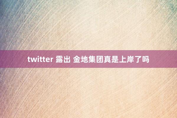twitter 露出 金地集团真是上岸了吗