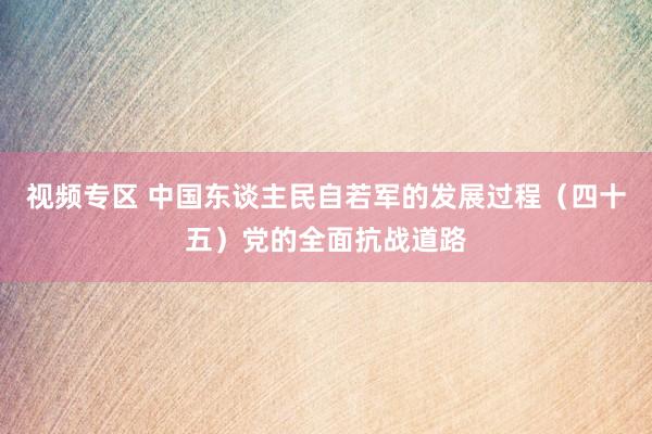 视频专区 中国东谈主民自若军的发展过程（四十五）党的全面抗战道路