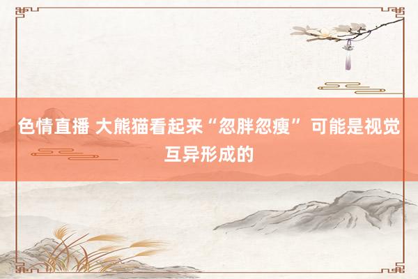 色情直播 大熊猫看起来“忽胖忽瘦” 可能是视觉互异形成的