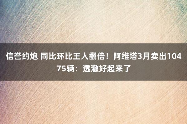 信誉约炮 同比环比王人翻倍！阿维塔3月卖出10475辆：透澈好起来了