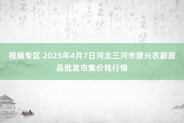 视频专区 2025年4月7日河北三河市建兴农副居品批发市集价钱行情