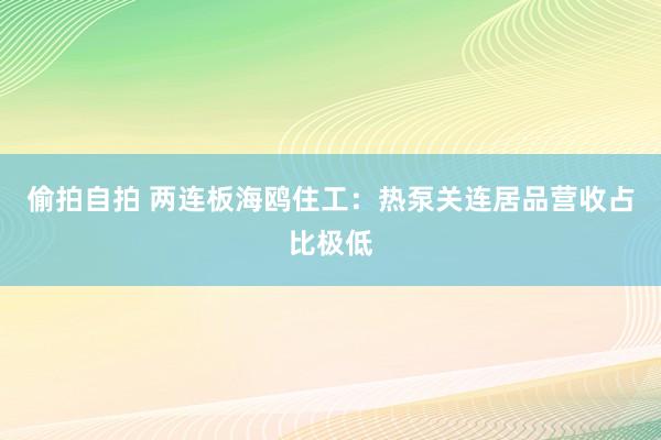 偷拍自拍 两连板海鸥住工：热泵关连居品营收占比极低