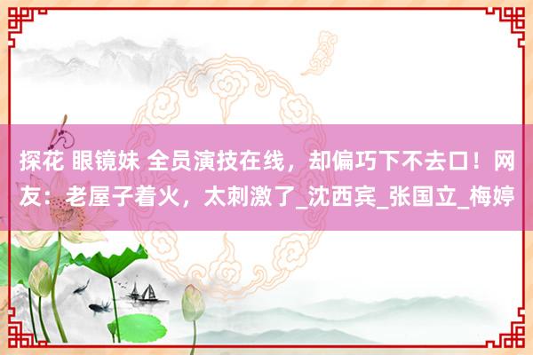 探花 眼镜妹 全员演技在线，却偏巧下不去口！网友：老屋子着火，太刺激了_沈西宾_张国立_梅婷