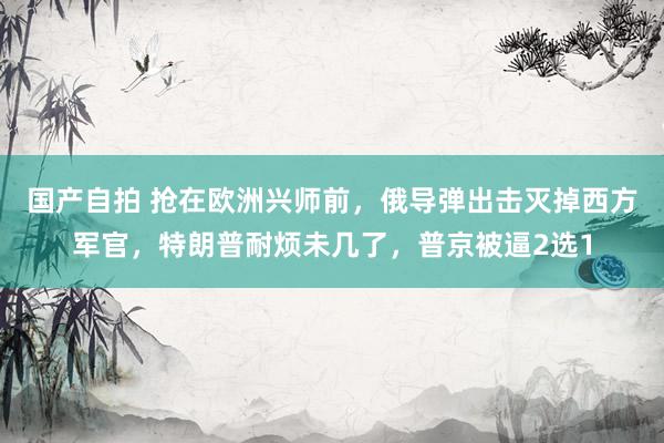 国产自拍 抢在欧洲兴师前，俄导弹出击灭掉西方军官，特朗普耐烦未几了，普京被逼2选1