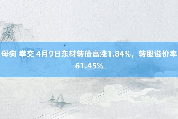 母狗 拳交 4月9日东材转债高涨1.84%，转股溢价率61.45%