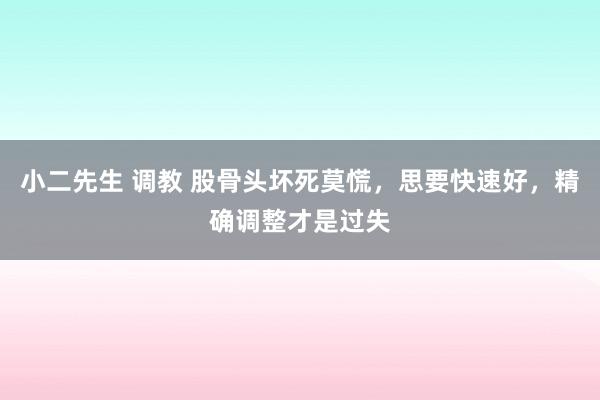小二先生 调教 股骨头坏死莫慌，思要快速好，精确调整才是过失