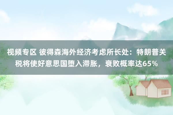 视频专区 彼得森海外经济考虑所长处：特朗普关税将使好意思国堕入滞胀，衰败概率达65%