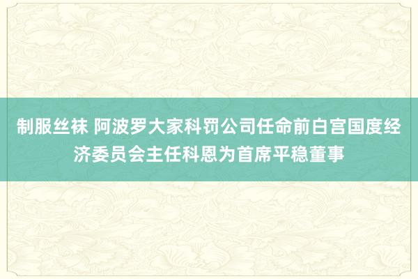 制服丝袜 阿波罗大家科罚公司任命前白宫国度经济委员会主任科恩为首席平稳董事