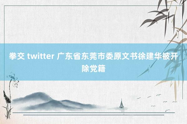 拳交 twitter 广东省东莞市委原文书徐建华被开除党籍