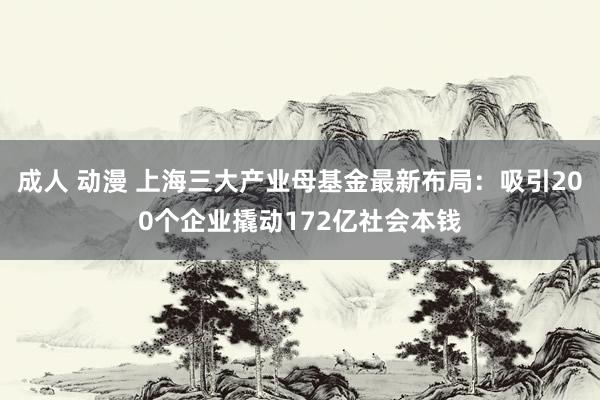 成人 动漫 上海三大产业母基金最新布局：吸引200个企业撬动172亿社会本钱