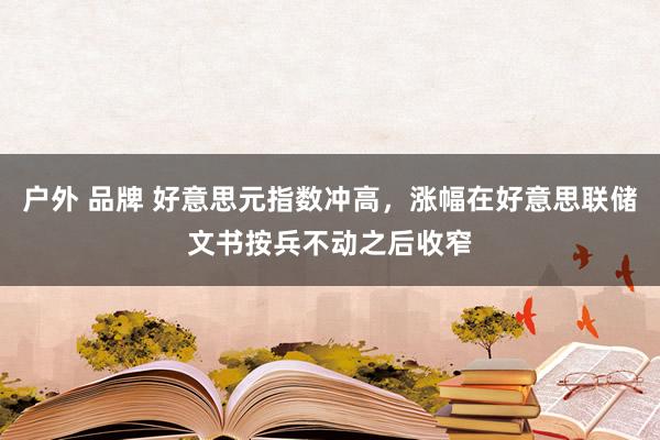 户外 品牌 好意思元指数冲高，涨幅在好意思联储文书按兵不动之后收窄