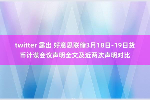 twitter 露出 好意思联储3月18日-19日货币计谋会议声明全文及近两次声明对比