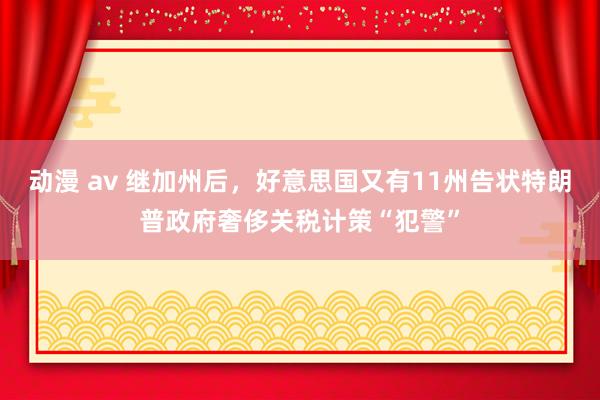 动漫 av 继加州后，好意思国又有11州告状特朗普政府奢侈关税计策“犯警”