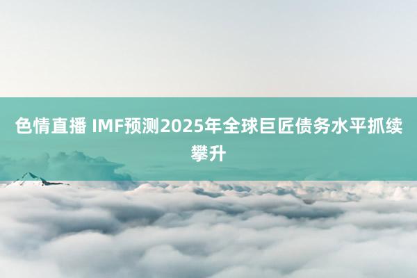 色情直播 IMF预测2025年全球巨匠债务水平抓续攀升